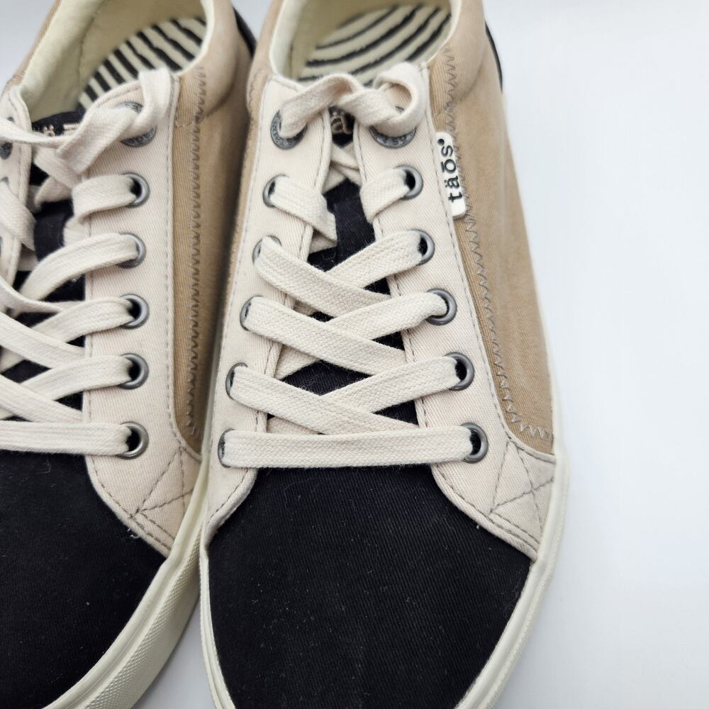 Taos Plim Soul Sneakers Womens Size 8W Black Tan Multi Canvas Lace Up Low Top - Picture 4 of 9
